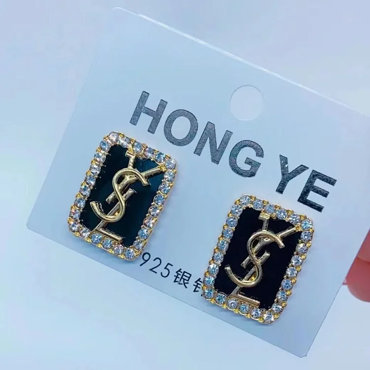 Saint Laurent Monogram Square Earrings