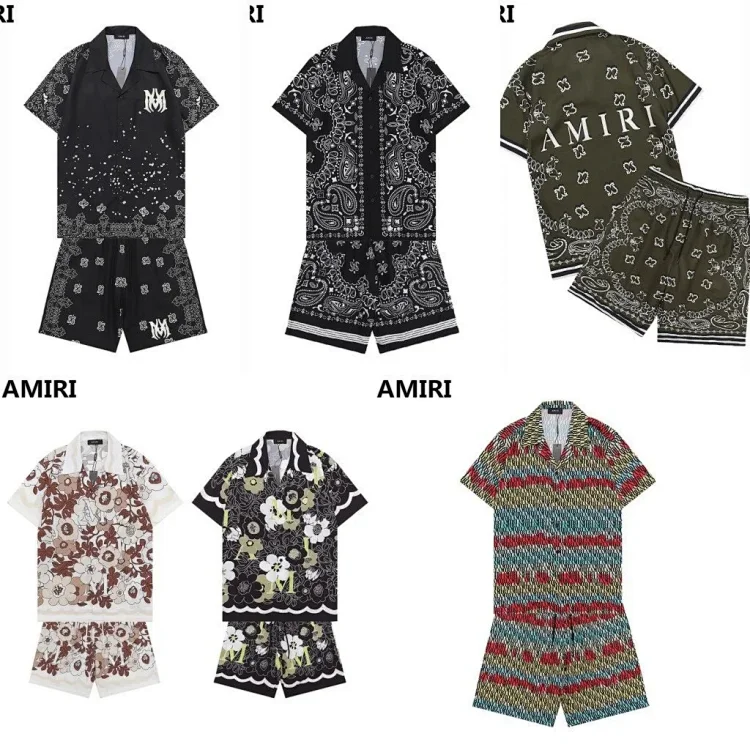 AMIRI Bandana Print Polo Shirt/Shorts Se