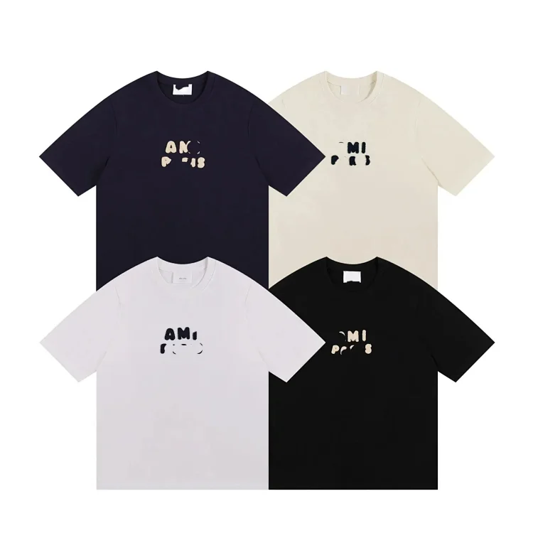 Love embroidery round neck cotton T-shir