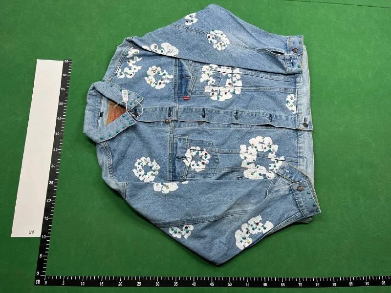 Kanye same style denim tears denim suit jeans jacket — QC reference 3