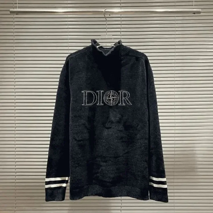 DIOR Letter Embroidered Turtleneck Sweat
