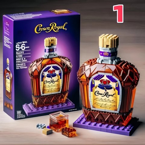 Premium Realistic Building-Block Whiskey Decanter – Creative Block-Style Ornament